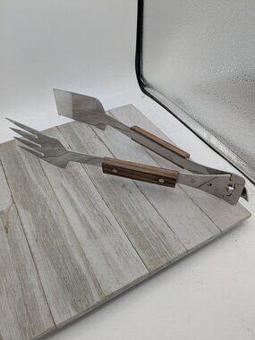 Set of 2 Vintage Vernco BBQ Utensils Fork/Can Opener Spatula/Bottle Opener Tongs